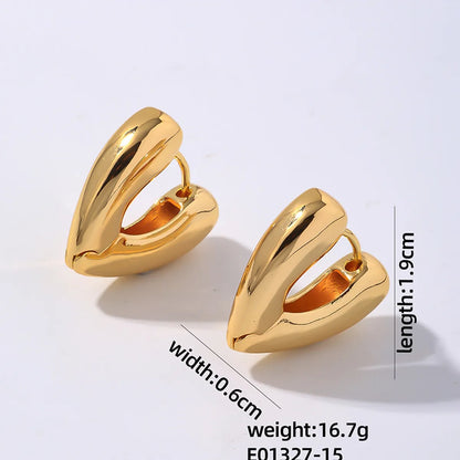 1 Pair Simple Style Geometric Plating Stainless Steel Hoop Earrings Drop Earrings