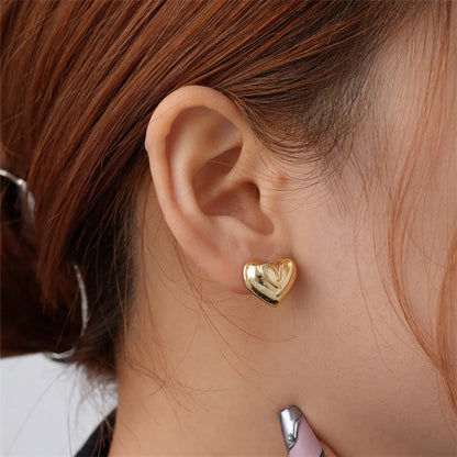 1 Pair Simple Style Geometric Plating Stainless Steel Hoop Earrings Ear Studs