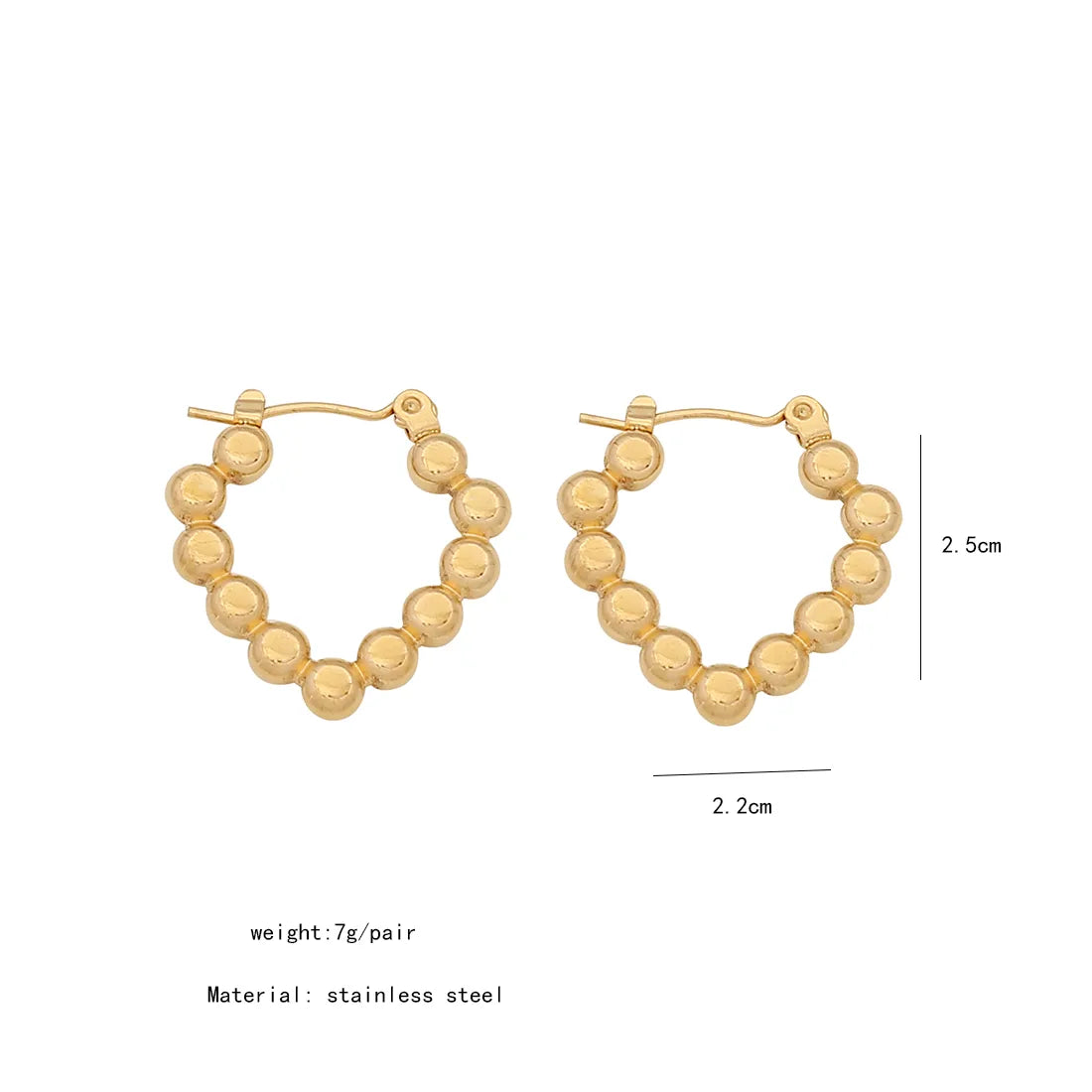 1 Pair Simple Style Geometric Plating Stainless Steel 18K Gold Plated Hoop Earrings