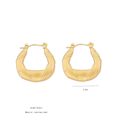 1 Pair Simple Style Geometric Plating Stainless Steel 18K Gold Plated Hoop Earrings