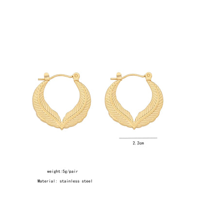 1 Pair Simple Style Geometric Plating Stainless Steel 18K Gold Plated Hoop Earrings