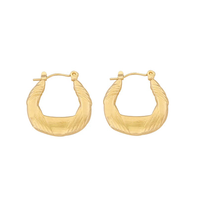 1 Pair Simple Style Geometric Plating Stainless Steel 18K Gold Plated Hoop Earrings