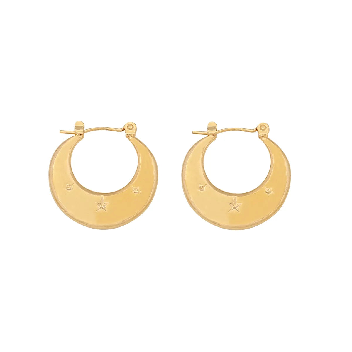 1 Pair Simple Style Geometric Plating Stainless Steel 18K Gold Plated Hoop Earrings