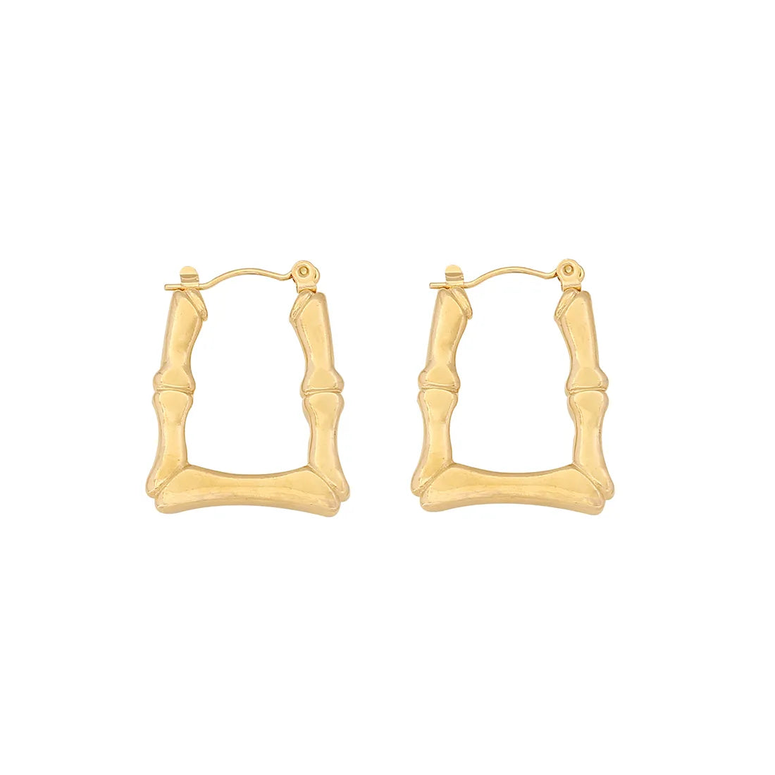 1 Pair Simple Style Geometric Plating Stainless Steel 18K Gold Plated Hoop Earrings