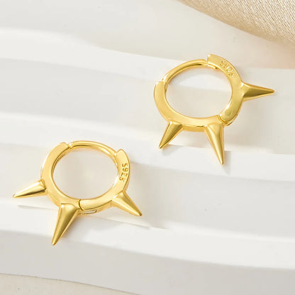 1 Pair Simple Style Geometric Plating Sterling Silver 18k Gold Plated White Gold Plated Earrings