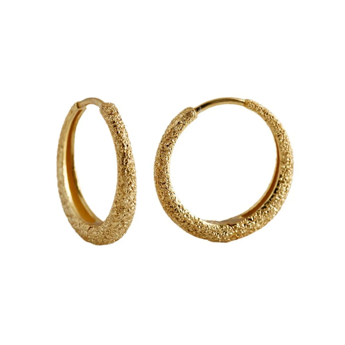 1 Pair Simple Style Geometric Plating Sterling Silver 18k Gold Plated White Gold Plated Hoop Earrings