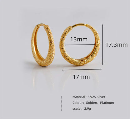 1 Pair Simple Style Geometric Plating Sterling Silver 18k Gold Plated White Gold Plated Hoop Earrings