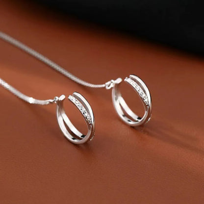 1 Pair Simple Style Geometric Plating Sterling Silver Ear Cuffs