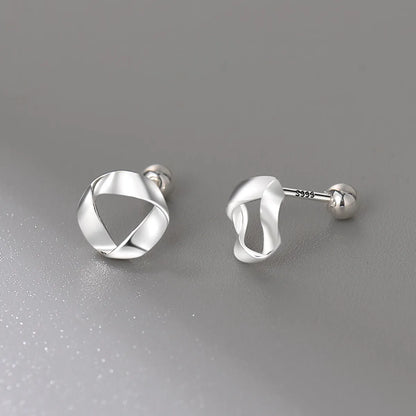 1 Pair Simple Style Geometric Plating Sterling Silver Ear Studs