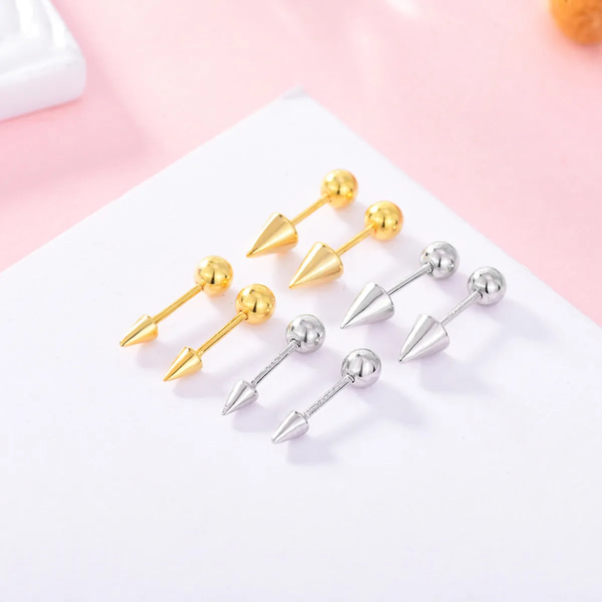 1 Pair Simple Style Geometric Plating Sterling Silver Ear Studs