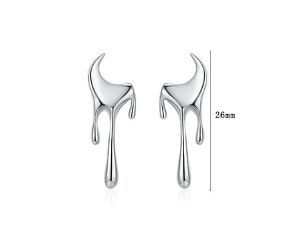 1 Pair Simple Style Geometric Plating Sterling Silver White Gold Plated Ear Studs