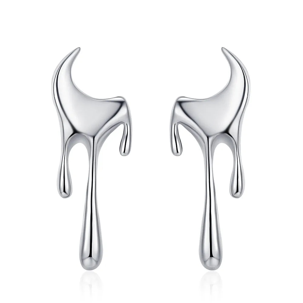 1 Pair Simple Style Geometric Plating Sterling Silver White Gold Plated Ear Studs