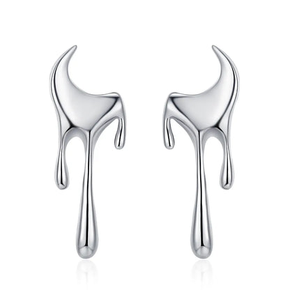 1 Pair Simple Style Geometric Plating Sterling Silver White Gold Plated Ear Studs