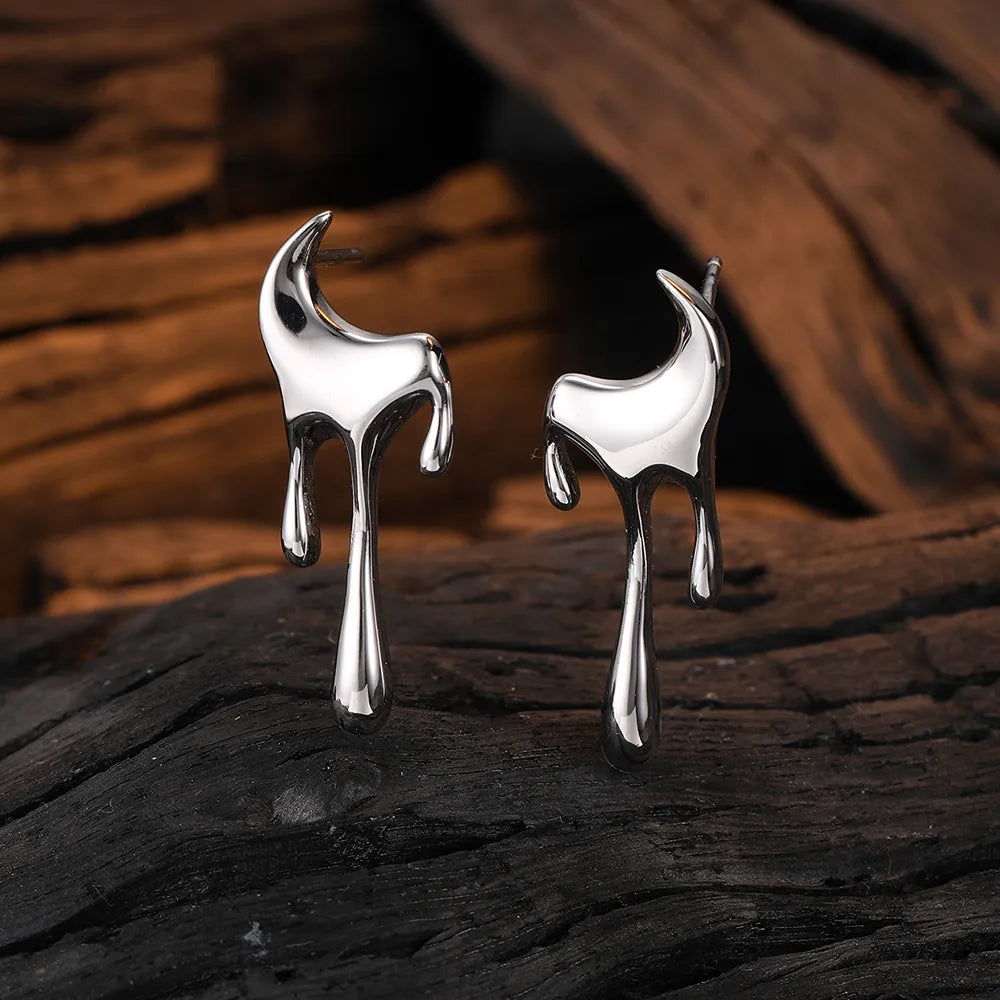 1 Pair Simple Style Geometric Plating Sterling Silver White Gold Plated Ear Studs