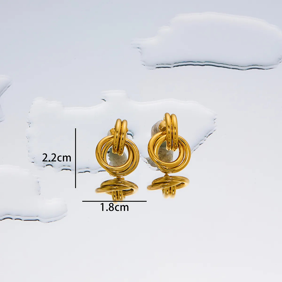 1 Pair Simple Style Geometric Plating Titanium Steel 18K Gold Plated Ear Studs