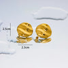 1 Pair Simple Style Geometric Plating Titanium Steel 18K Gold Plated Ear Studs