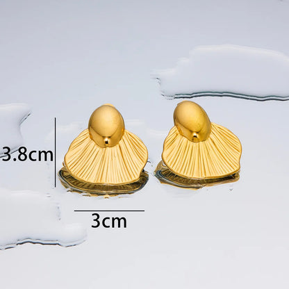 1 Pair Simple Style Geometric Plating Titanium Steel 18K Gold Plated Ear Studs