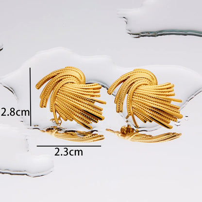 1 Pair Simple Style Geometric Plating Titanium Steel 18K Gold Plated Ear Studs