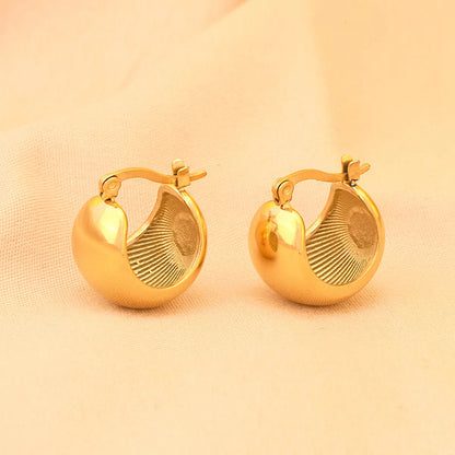 1 Pair Simple Style Geometric Plating Titanium Steel 18k Gold Plated Earrings