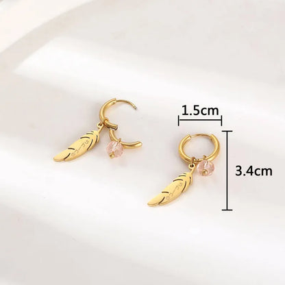 1 Pair Simple Style Geometric Plating 304 Stainless Steel 18K Gold Plated Drop Earrings