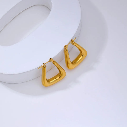 1 Pair Simple Style Geometric Plating Titanium Steel Earrings