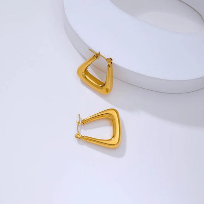 1 Pair Simple Style Geometric Plating Titanium Steel Earrings