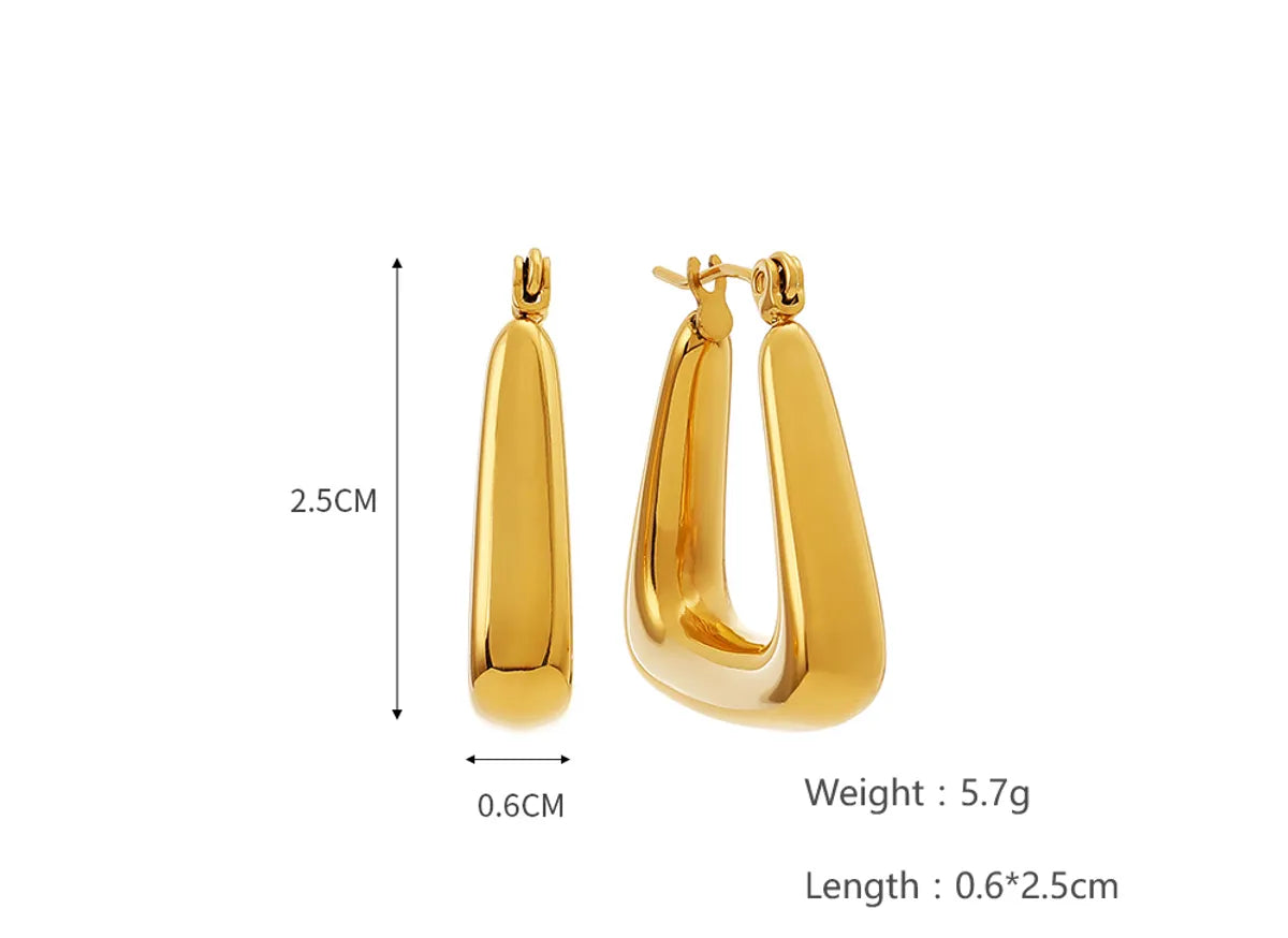 1 Pair Simple Style Geometric Plating Titanium Steel Earrings