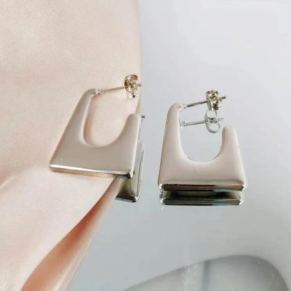 1 Pair Simple Style Geometric Plating Titanium Steel Earrings