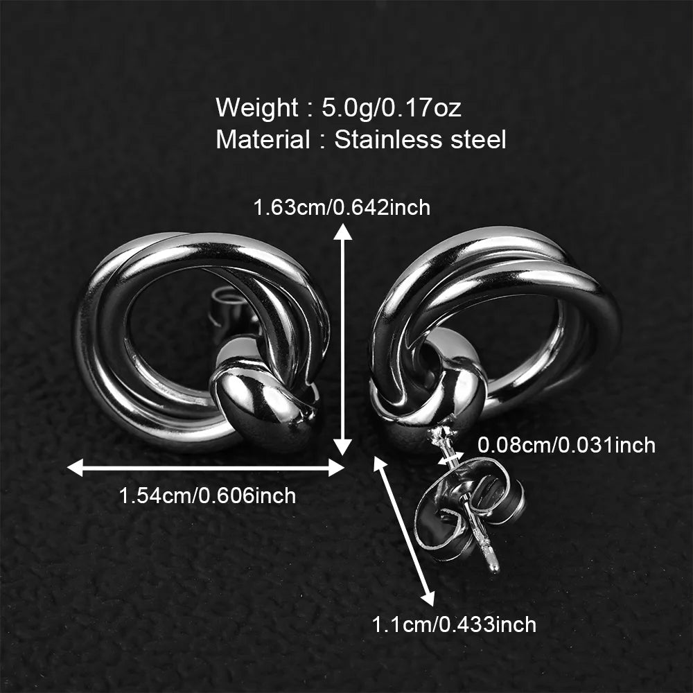 1 Pair Simple Style Geometric Polishing Hollow Out 201 Stainless Steel 18K Gold Plated Ear Studs