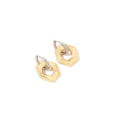 1 Pair Simple Style Geometric Polishing Plating Stainless Steel 18k Gold Plated Hoop Earrings