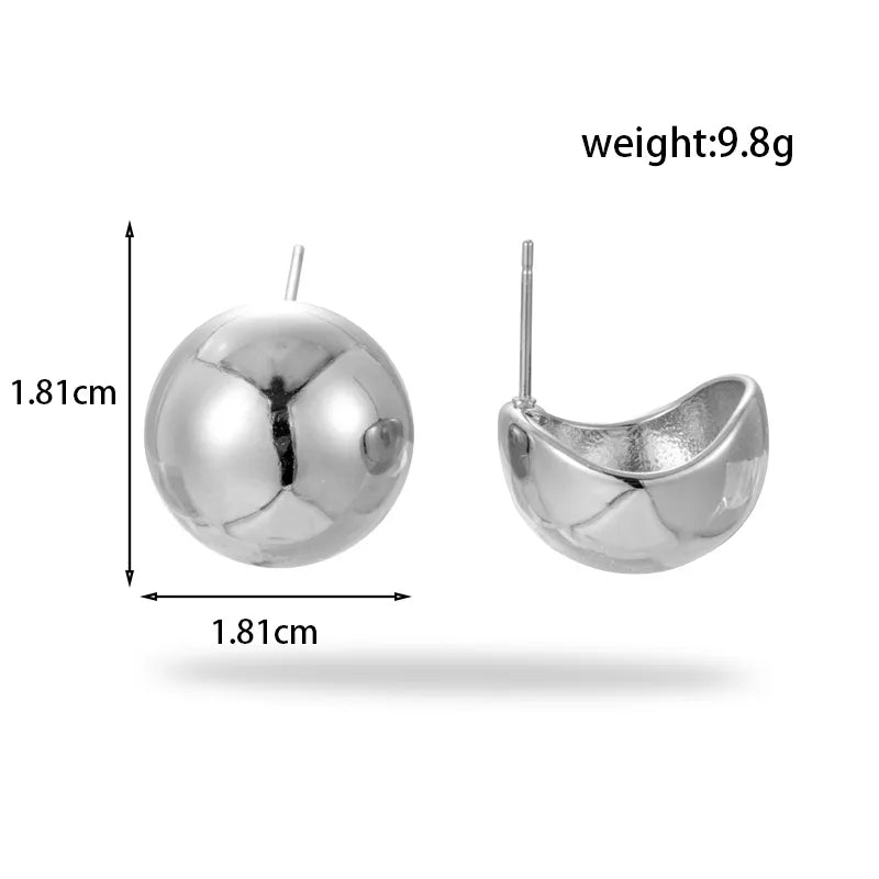 1 Pair Simple Style Geometric Round Hollow Out 304 Stainless Steel Earrings