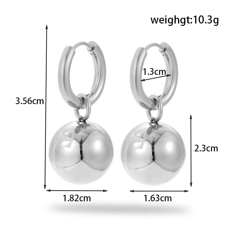 1 Pair Simple Style Geometric Round Hollow Out 304 Stainless Steel Earrings