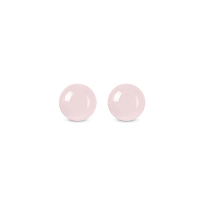 1 Pair Simple Style Geometric Round Plating Rose Quartz Green Aventurine Copper Ear Studs