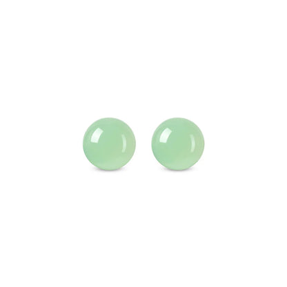 1 Pair Simple Style Geometric Round Plating Rose Quartz Green Aventurine Copper Ear Studs