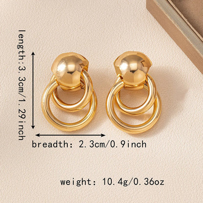 1 Pair Simple Style Geometric Solid Color Alloy Drop Earrings