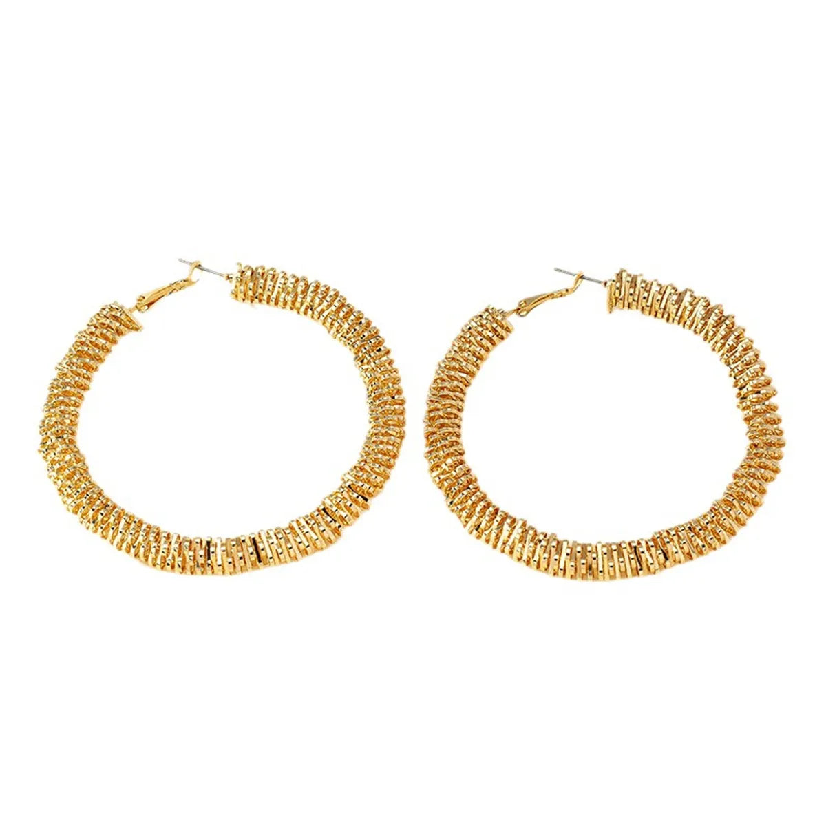 1 Pair Simple Style Geometric Solid Color Plating Alloy Hoop Earrings