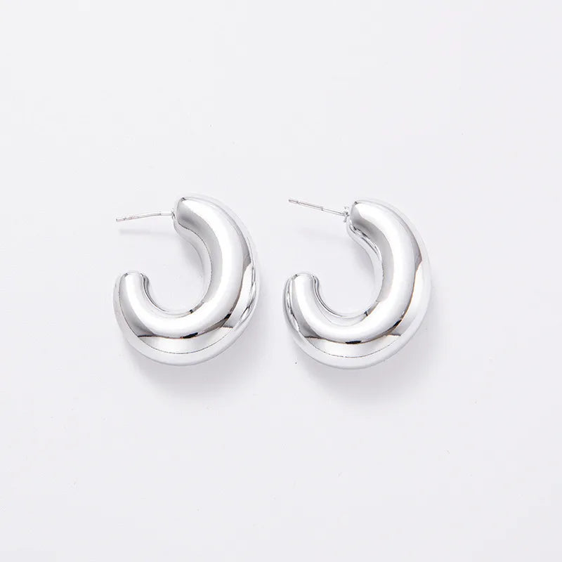 1 Pair Simple Style Geometric Solid Color Plating Arylic Gold Plated Silver Plated Ear Studs