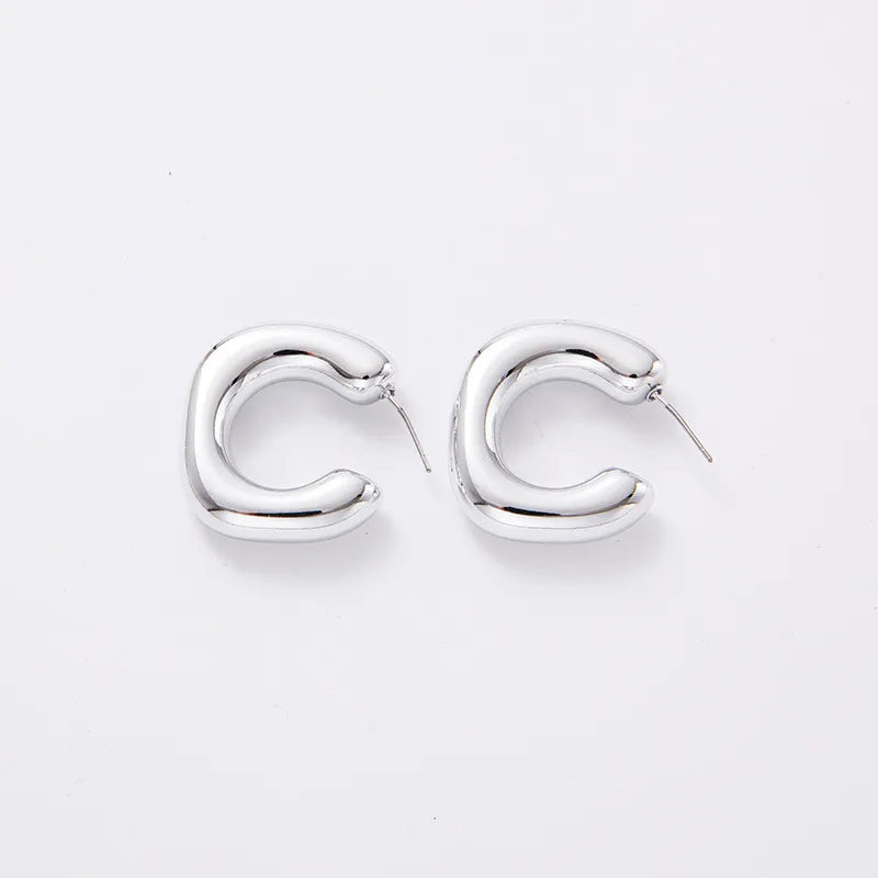 1 Pair Simple Style Geometric Solid Color Plating Arylic Gold Plated Silver Plated Ear Studs