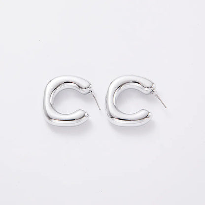 1 Pair Simple Style Geometric Solid Color Plating Arylic Gold Plated Silver Plated Ear Studs