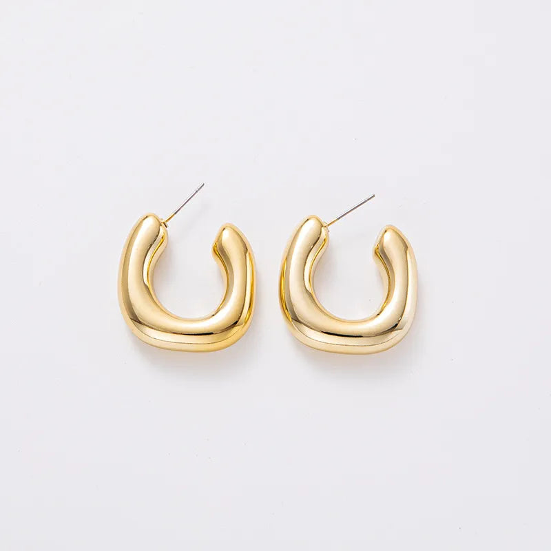 1 Pair Simple Style Geometric Solid Color Plating Arylic Gold Plated Silver Plated Ear Studs