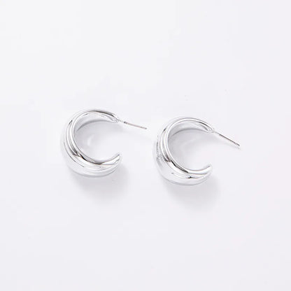 1 Pair Simple Style Geometric Solid Color Plating Arylic Gold Plated Silver Plated Ear Studs