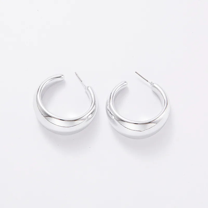 1 Pair Simple Style Geometric Solid Color Plating Arylic Gold Plated Silver Plated Ear Studs