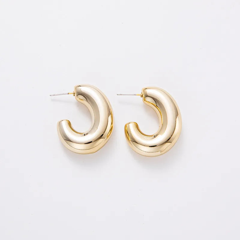 1 Pair Simple Style Geometric Solid Color Plating Arylic Gold Plated Silver Plated Ear Studs