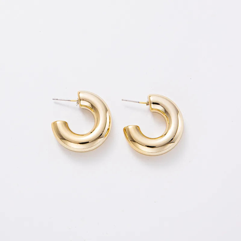 1 Pair Simple Style Geometric Solid Color Plating Arylic Gold Plated Silver Plated Ear Studs