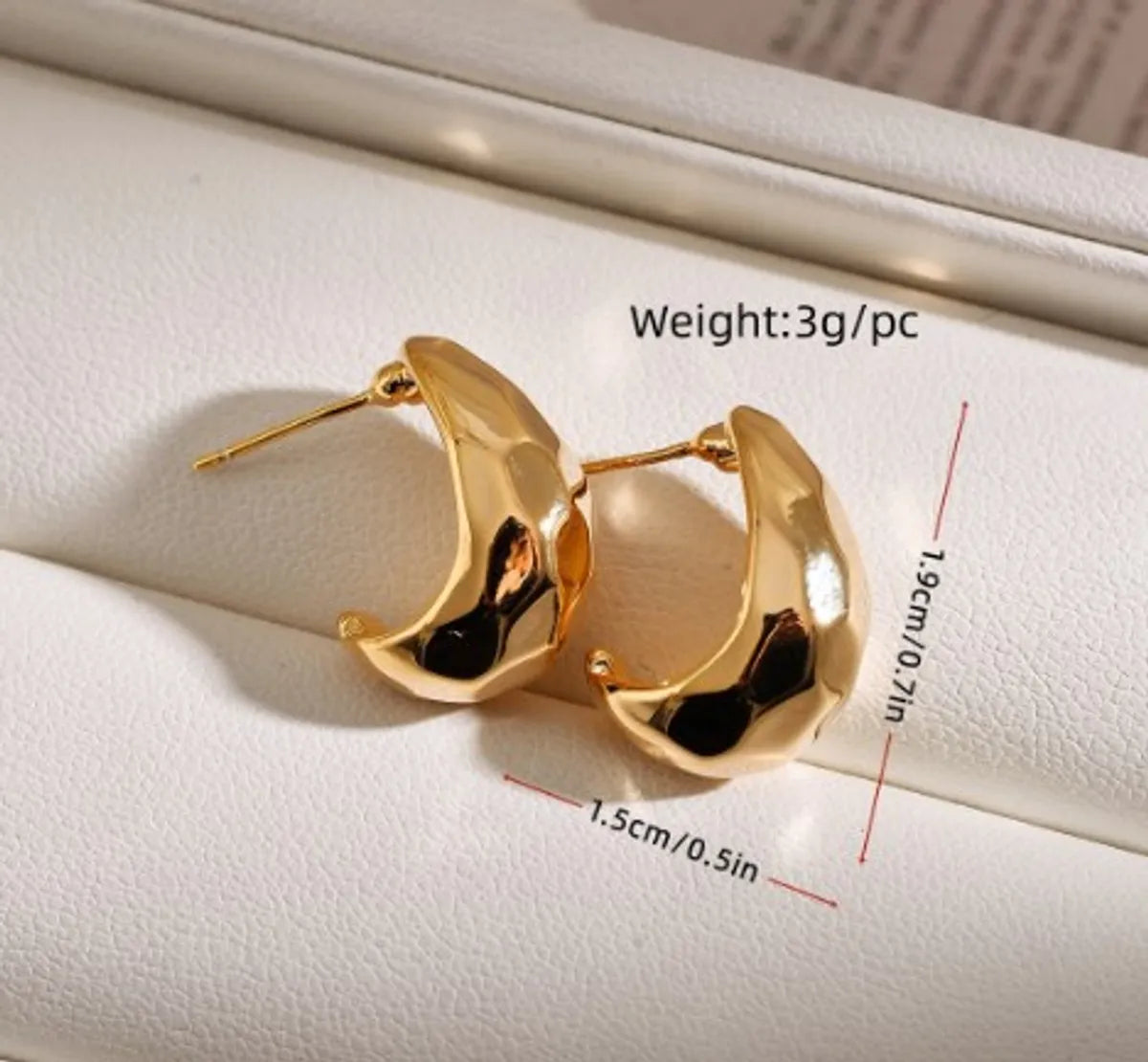 1 Pair Simple Style Geometric Solid Color Plating Copper Ear Studs