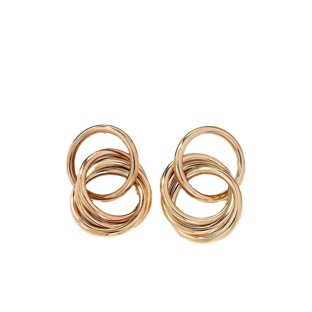 1 Pair Simple Style Geometric Solid Color Plating Metal Ear Studs