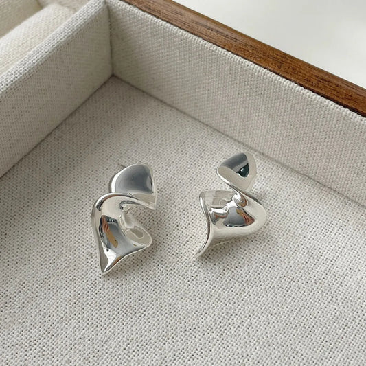 1 Pair Simple Style Geometric Solid Color Plating Sterling Silver Ear Studs