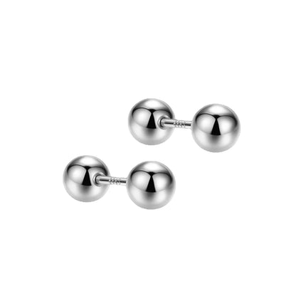 1 Pair Simple Style Geometric Solid Color Plating Sterling Silver Ear Studs