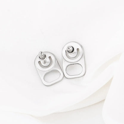 1 Pair Simple Style Geometric Solid Color Plating Titanium Steel Ear Studs