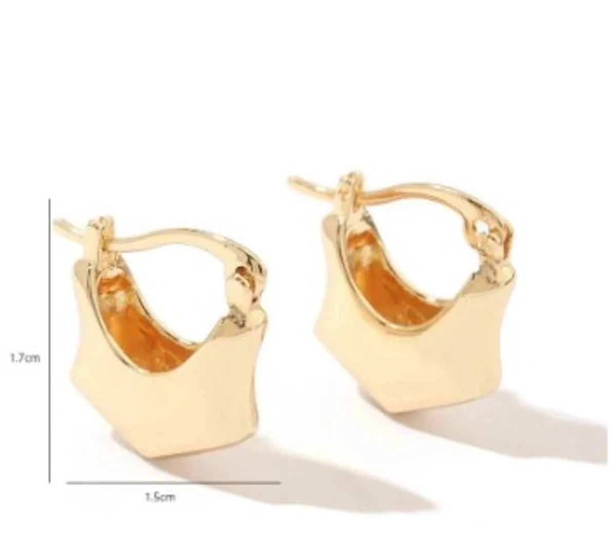 1 Pair Simple Style Geometric Solid Color Polishing Plating Copper 18K Gold Plated Hoop Earrings